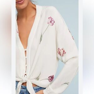 Rails White and Pink Floral Blouse